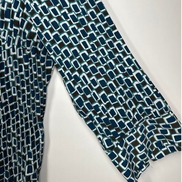 Lane Bryant Geometric Print Button Up Blouse Top Stretch Sz 18/20 Office Casual - Picture 4 of 11